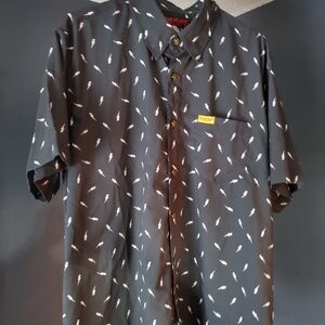 DIXXON Black and White Bolt Party Shirt